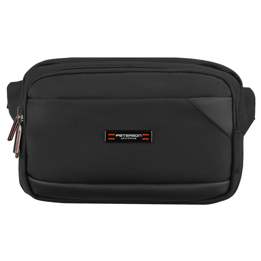 Herren-Gürteltasche, kleine schwarze Umhängetasche im Crossbody-Stil, leicht, mit Reißverschluss - Peterson – Bild 5