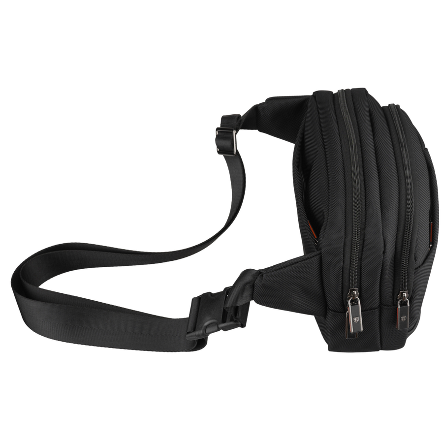Herren-Gürteltasche, kleine schwarze Umhängetasche im Crossbody-Stil, leicht, mit Reißverschluss - Peterson – Bild 12