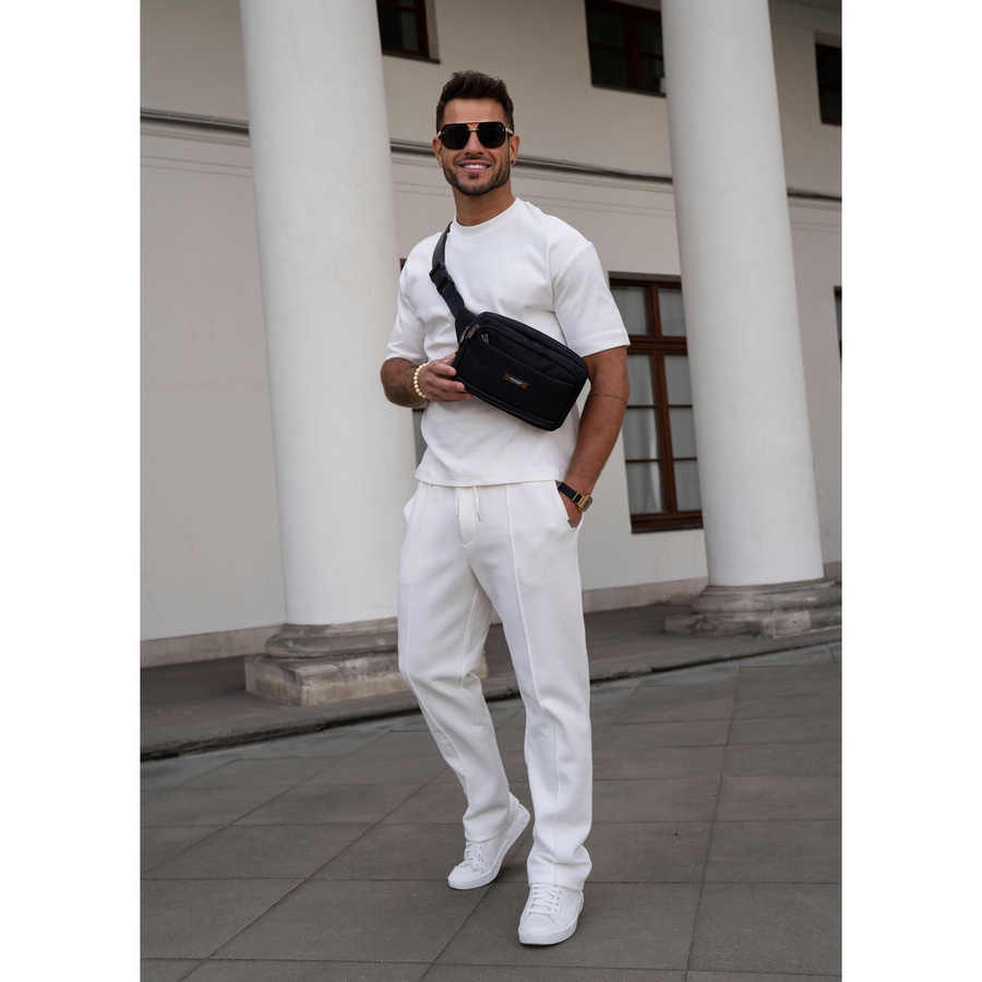 Herren-Gürteltasche, kleine schwarze Umhängetasche im Crossbody-Stil, leicht, mit Reißverschluss - Peterson – Bild 10