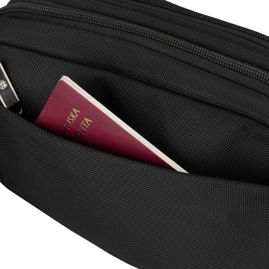 Herren-Gürteltasche, kleine schwarze Umhängetasche im Crossbody-Stil, leicht, mit Reißverschluss - Peterson – Bild 19