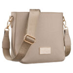 Beige Damenhandtasche aus Öko-Leder, mit Reißverschluss - Peterson