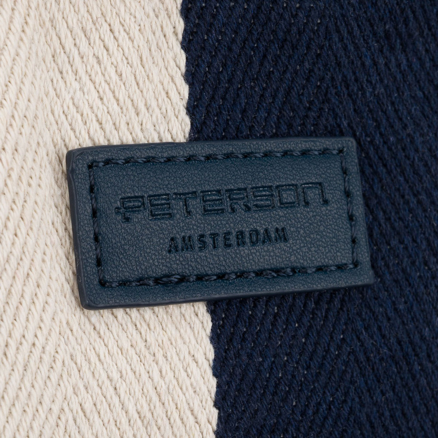 Weiße und marineblaue Damenhandtasche aus Polyester mit modischen Streifen – Peterson – Bild 6