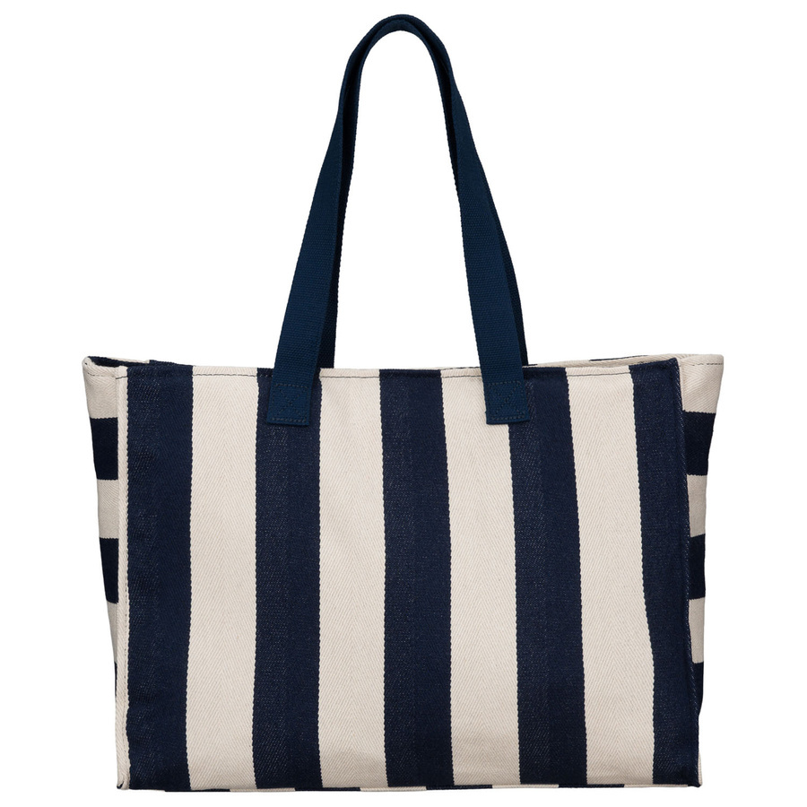 Weiße und marineblaue Damenhandtasche aus Polyester mit modischen Streifen – Peterson – Bild 5