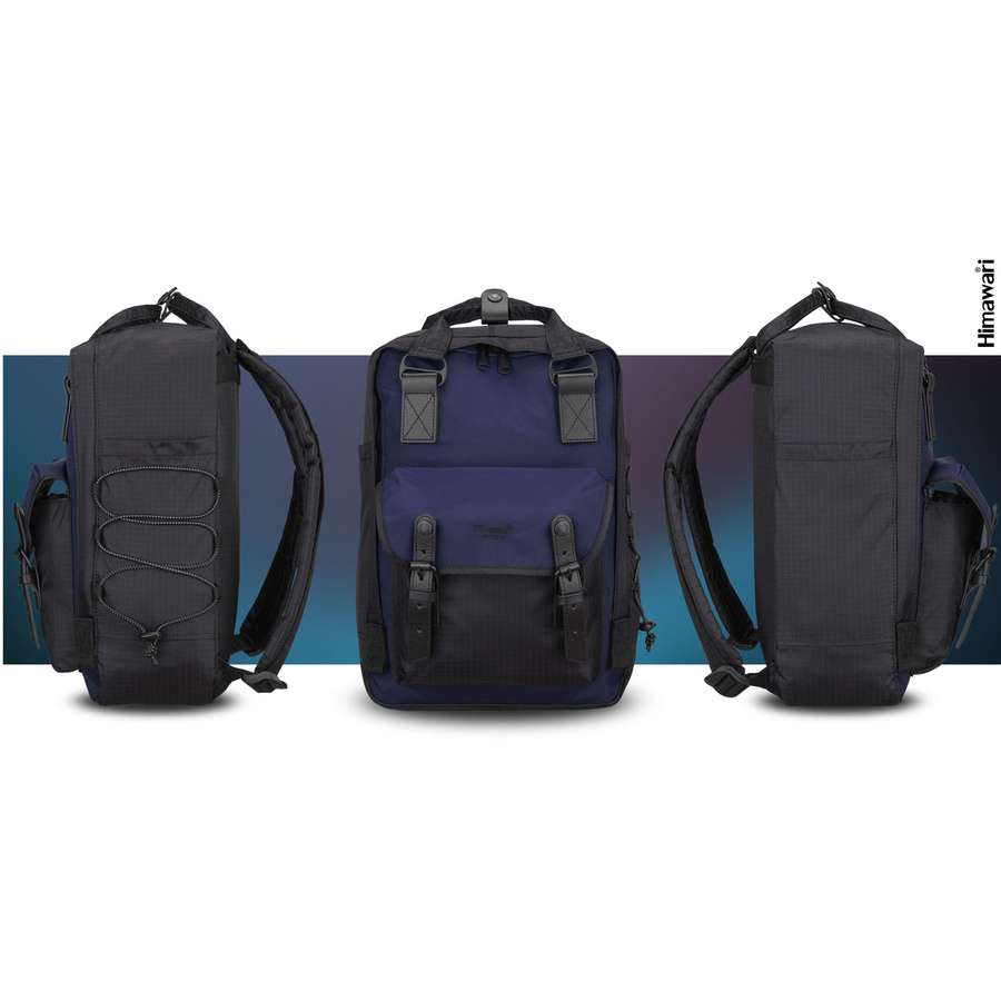 Geräumiger, schwarz-dunkelblauer, urbaner Rucksack mit Laptopfach - Himawari – Bild 12