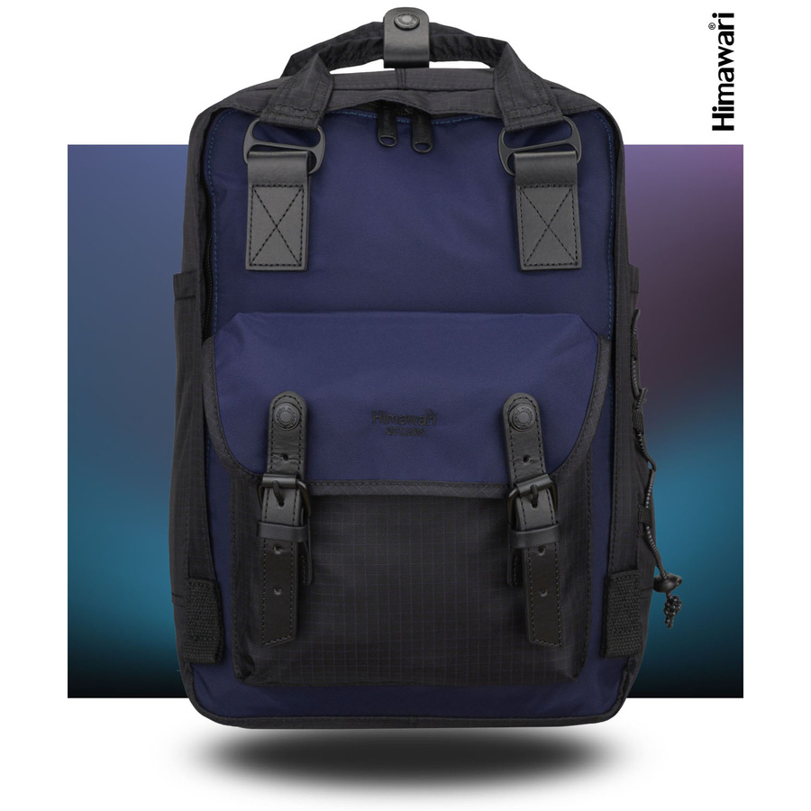 Geräumiger, schwarz-dunkelblauer, urbaner Rucksack mit Laptopfach - Himawari – Bild 5