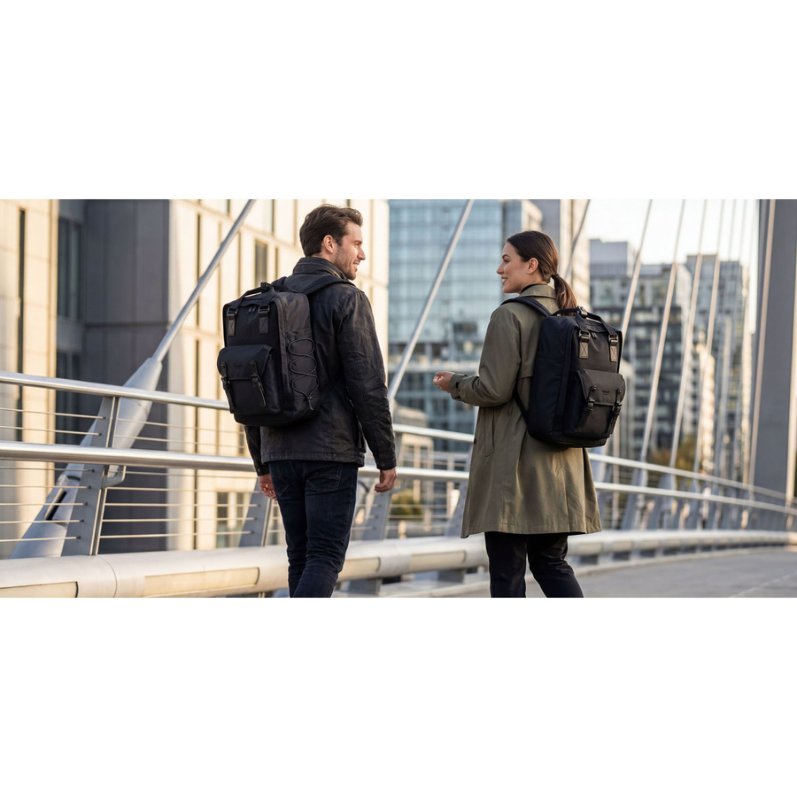 Schwarzer, praktischer Rucksack mit Laptopfach - Himawari – Bild 7