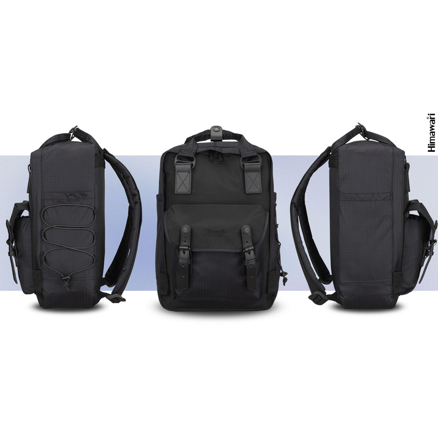Schwarzer, praktischer Rucksack mit Laptopfach - Himawari – Bild 24