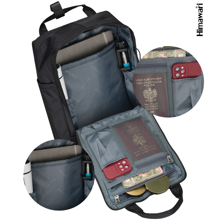 Schwarzer, praktischer Rucksack mit Laptopfach - Himawari – Bild 17