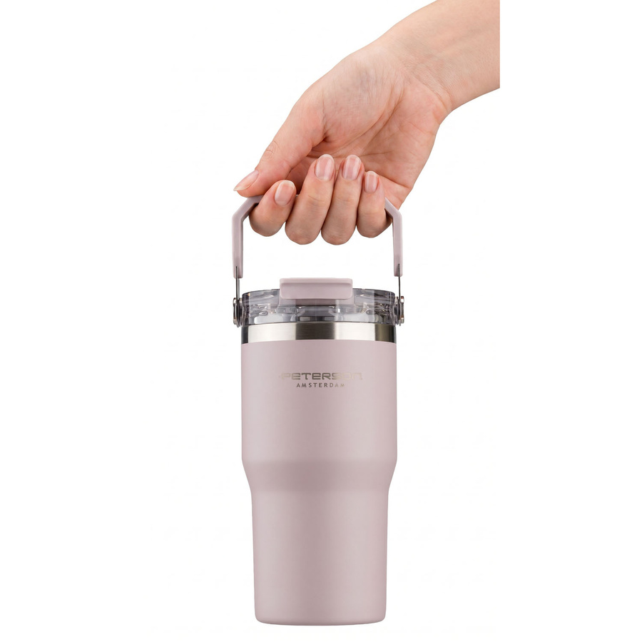Hellvioletter Thermobecher aus Edelstahl mit einem Fassungsvermögen von 600 ml - Peterson – Bild 7
