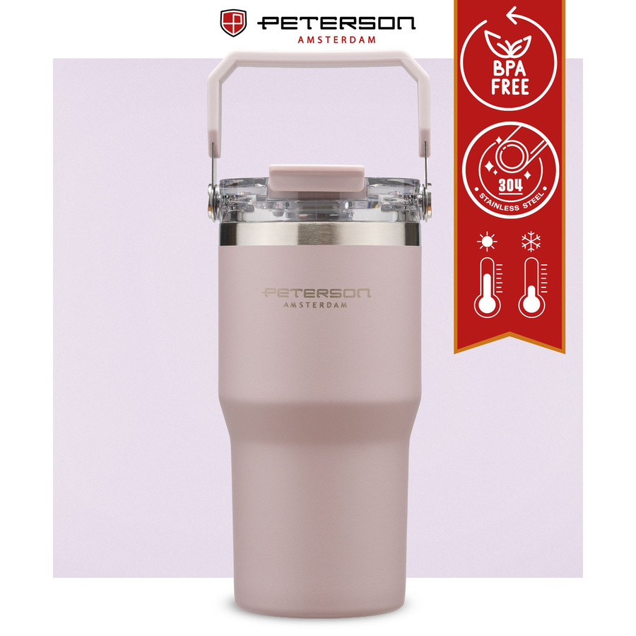 Hellvioletter Thermobecher aus Edelstahl mit einem Fassungsvermögen von 600 ml - Peterson – Bild 9
