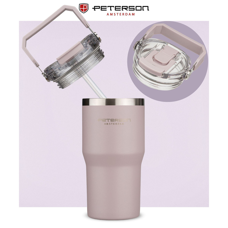 Hellvioletter Thermobecher aus Edelstahl mit einem Fassungsvermögen von 600 ml - Peterson – Bild 19