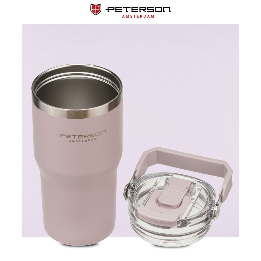 Hellvioletter Thermobecher aus Edelstahl mit einem Fassungsvermögen von 600 ml - Peterson – Bild 18
