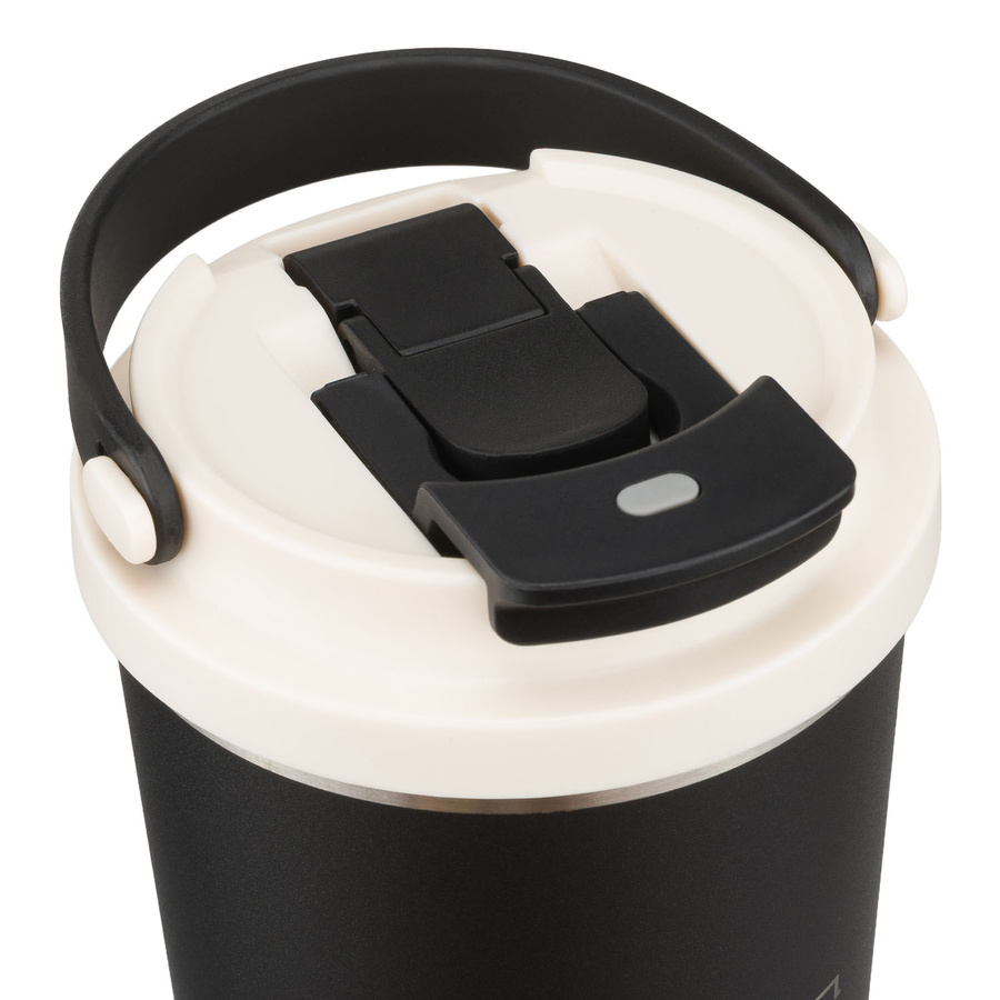 Schwarzer, praktischer Thermobecher aus Edelstahl mit praktischem Griff, Fassungsvermögen 560 ml - Peterson – Bild 11