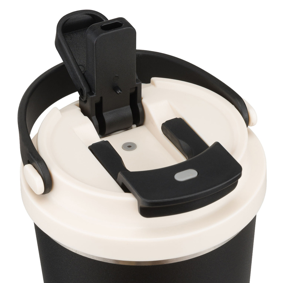 Schwarzer, praktischer Thermobecher aus Edelstahl mit praktischem Griff, Fassungsvermögen 560 ml - Peterson – Bild 12