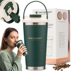 Grüner Thermobecher aus Edelstahl mit einem Fassungsvermögen von 560 ml – Peterson