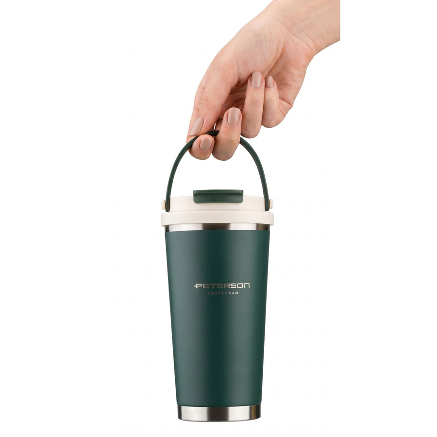 Grüner Thermobecher aus Edelstahl mit einem Fassungsvermögen von 560 ml - Peterson – Bild 8
