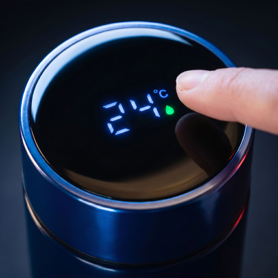 Blauer Thermosbehälter für heiße Getränke mit LED-Display - Peterson – Bild 11