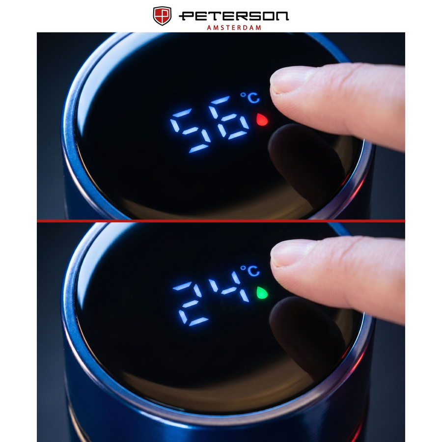Blauer Thermosbehälter für heiße Getränke mit LED-Display - Peterson – Bild 13