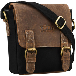 Herrentasche aus Leder in Schwarz-Braun – Always Wild