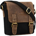 Herrentasche aus Leder in Schwarz-Braun - Always Wild