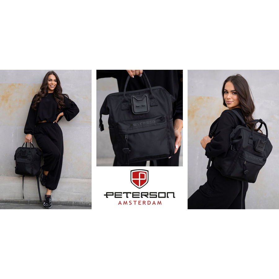 Damenrucksack mit Laptopfach, aus Polyester in Schwarz – Peterson – Bild 38