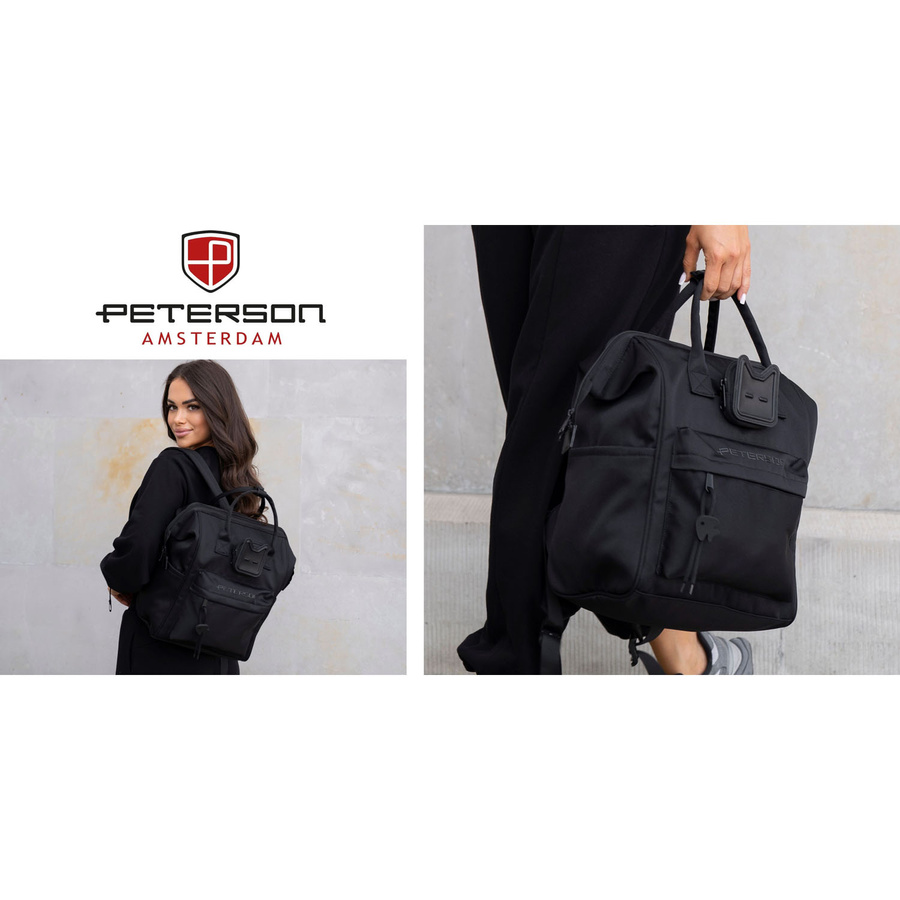 Damenrucksack mit Laptopfach, aus Polyester in Schwarz – Peterson – Bild 37