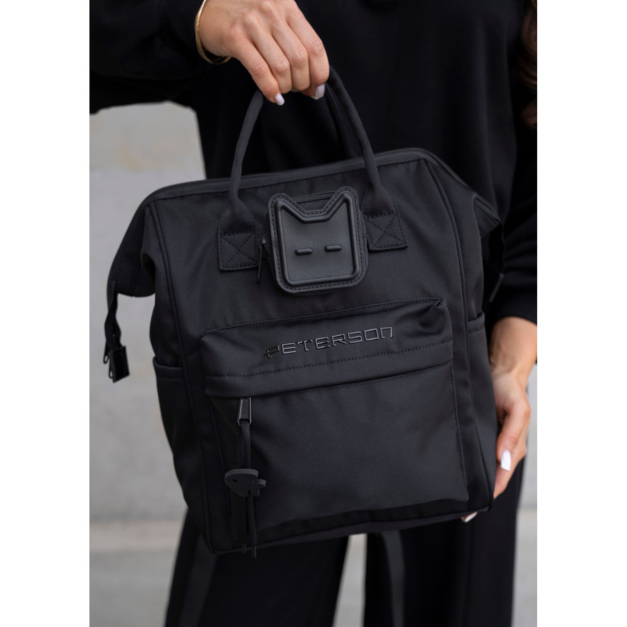 Damenrucksack mit Laptopfach, aus Polyester in Schwarz – Peterson – Bild 12