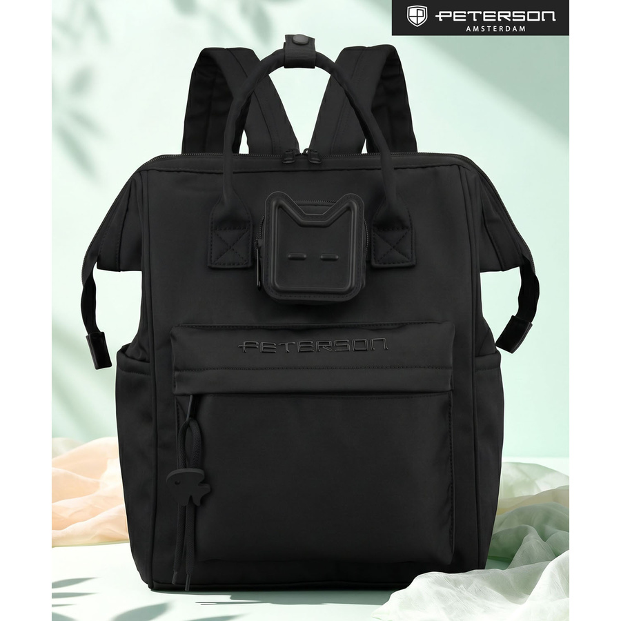 Damenrucksack mit Laptopfach, aus Polyester in Schwarz – Peterson – Bild 8