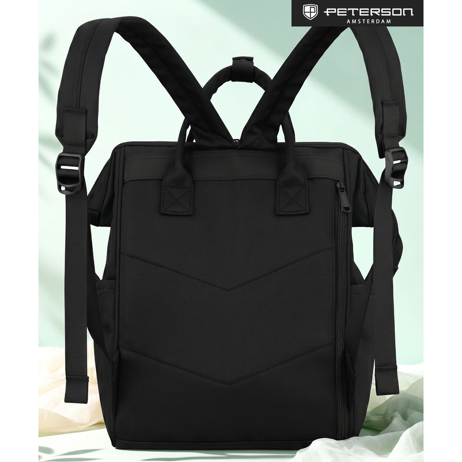 Damenrucksack mit Laptopfach, aus Polyester in Schwarz – Peterson – Bild 14