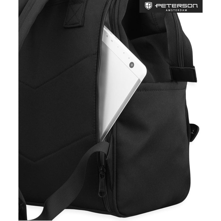 Damenrucksack mit Laptopfach, aus Polyester in Schwarz – Peterson – Bild 33