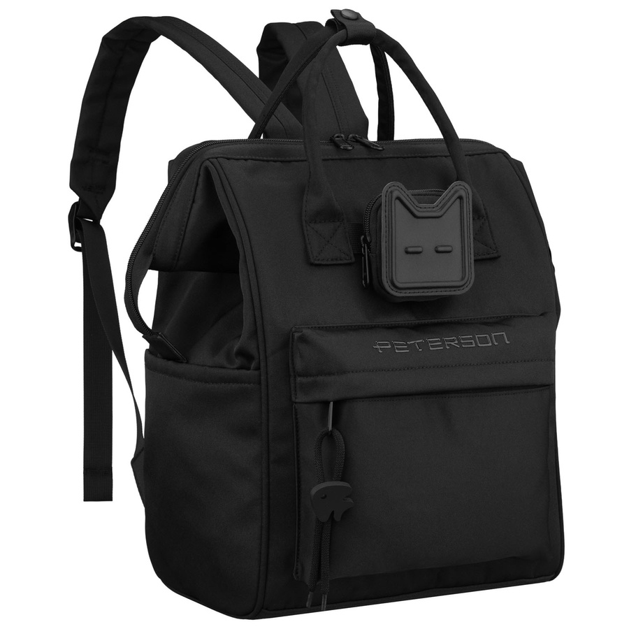 Damenrucksack mit Laptopfach, aus Polyester in Schwarz – Peterson