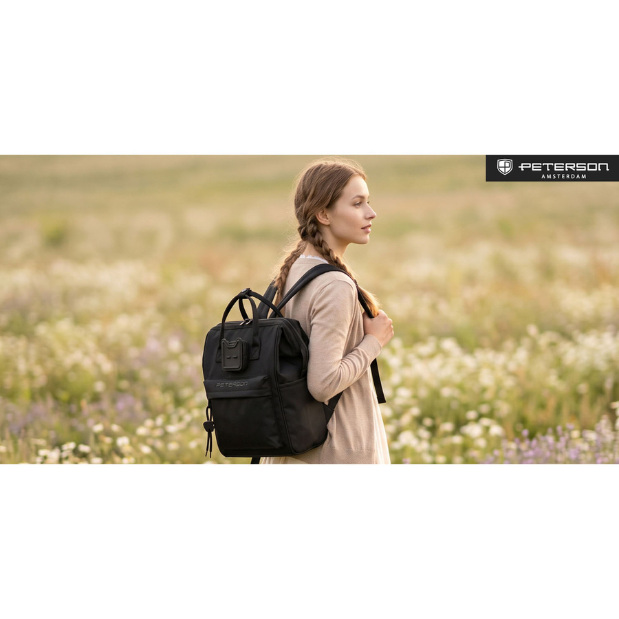 Damenrucksack mit Laptopfach, aus Polyester in Schwarz – Peterson – Bild 20