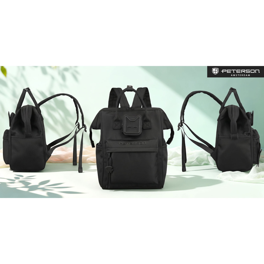 Damenrucksack mit Laptopfach, aus Polyester in Schwarz – Peterson – Bild 15