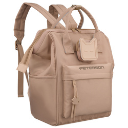Beiger Rucksack mit Laptopfach, aus Polyester, mit einem Hauptfach – Peterson