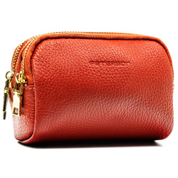 Damen-Schlüsselmäppchen aus Echtleder in Orange – Peterson