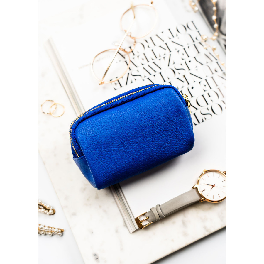 Damen-Schlüsseltasche aus Echtleder in Blau, dreiteilig - Peterson – Bild 4