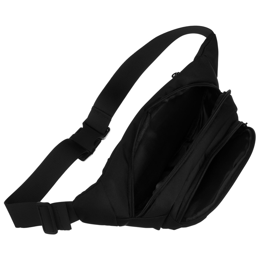 Praktische, geräumige Herren-Gürteltasche aus Polyester in Schwarz, aufgehängt an einem verstellbaren Gürtel - Rovicky – Bild 5