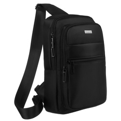 Kleiner einseitiger Rucksack aus Polyester in Schwarz – Rovicky