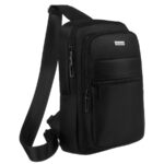 Kleiner einseitiger Rucksack aus Polyester in Schwarz - Rovicky
