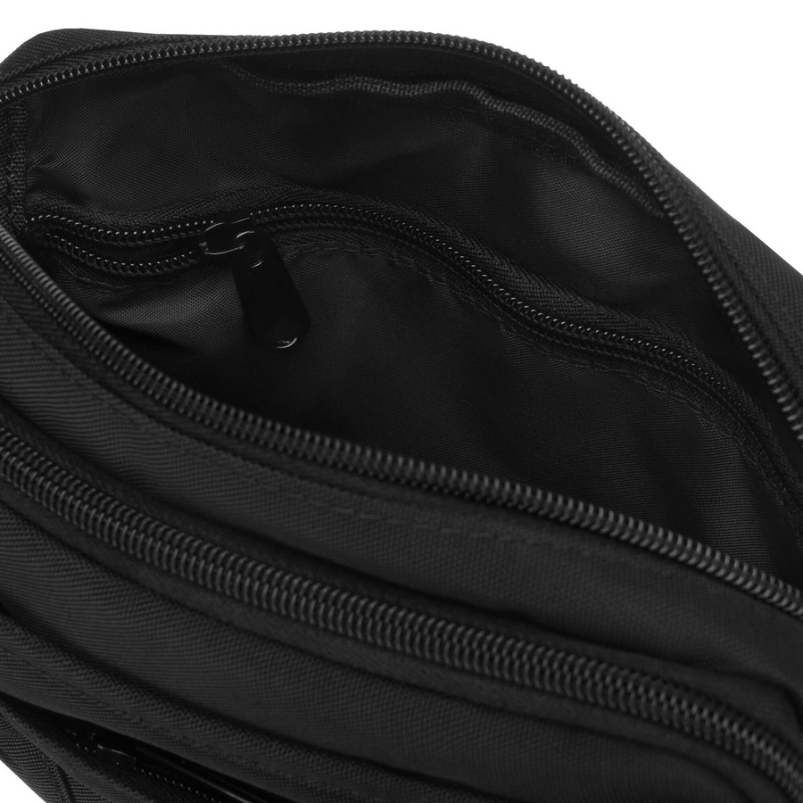 Praktische Herren-Gürteltasche aus Polyester in Schwarz, aufgehängt an einem verstellbaren Gürtel - Rovicky – Bild 8