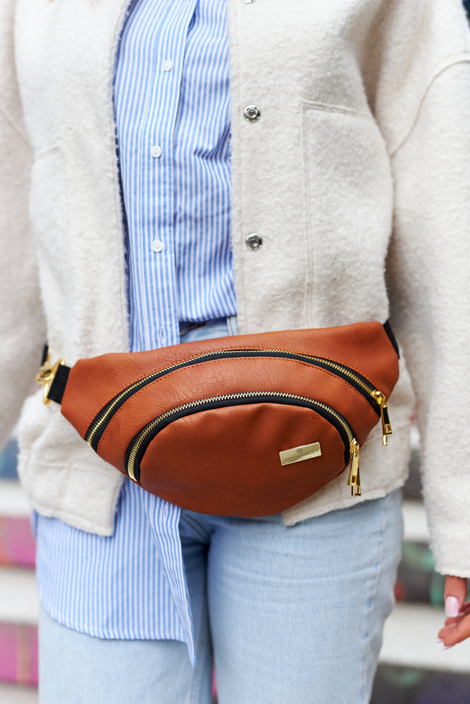 Klassische Damen Bauchtasche aus Öko-Leder – Peterson – Bild 14