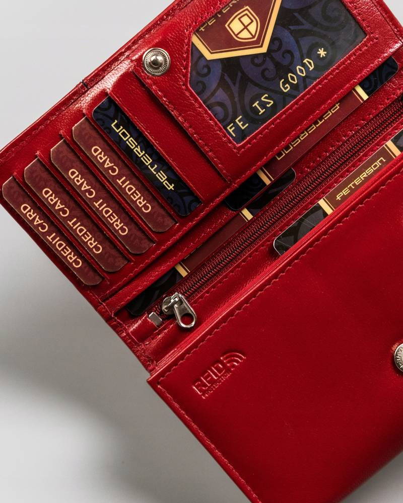 Damen Geldbörse aus Leder mit Druckknopf – Peterson – Bild 31