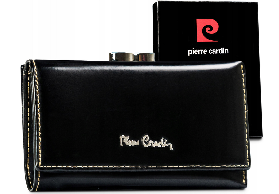 Klassische Damen Geldbörse aus Echtleder mit Bügel- und Druckverschluss – Pierre Cardin – Bild 13