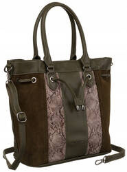 Damenhandtasche aus Kunstleder mit Schlangenleder-Motiv – David Jones