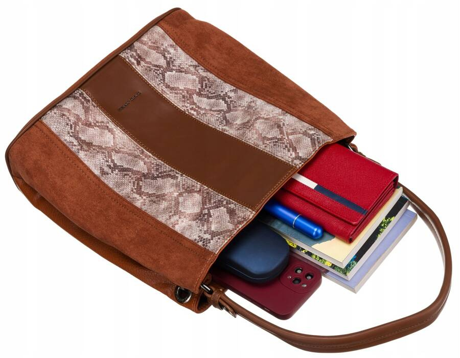 Damenhandtasche in A4-Größe in Braun - David Jones – Bild 7