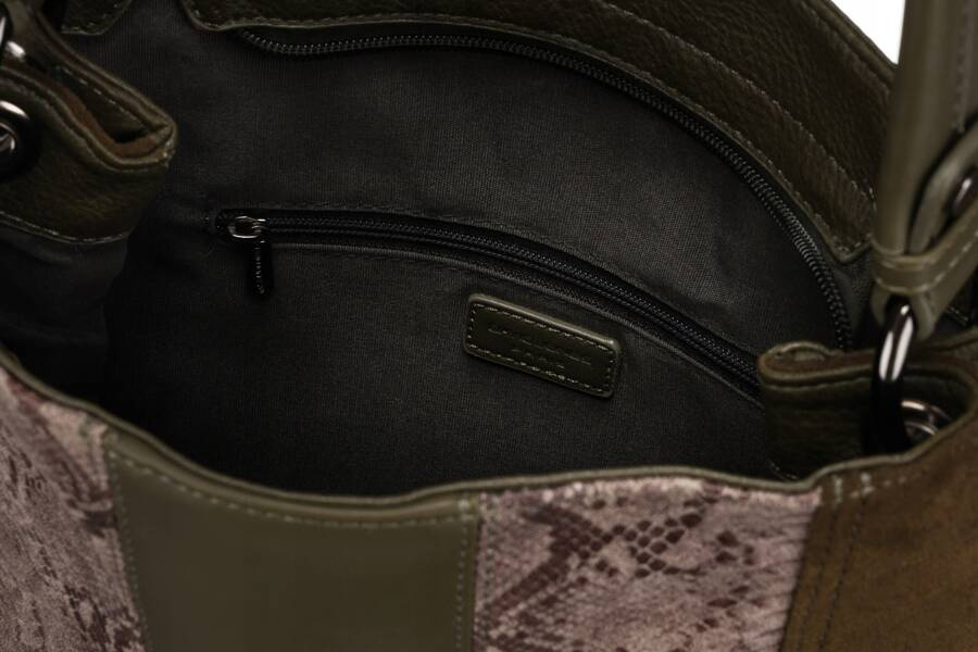 Damenhandtasche aus Kunstleder mit Schlangenmuster - David Jones – Bild 6