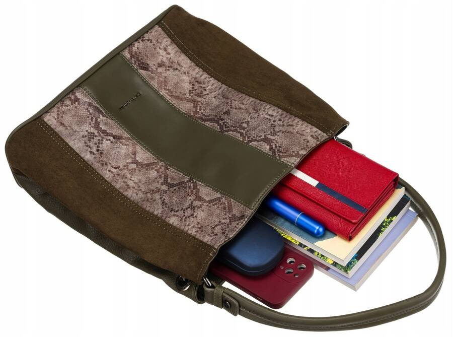 Damenhandtasche aus Kunstleder mit Schlangenmuster - David Jones – Bild 7
