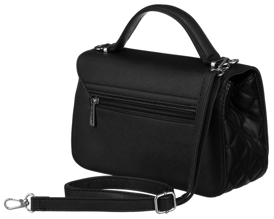 Elegante schwarze Crossbody-Handtasche mit gesteppter Seitenpartie - David Jones – Bild 3