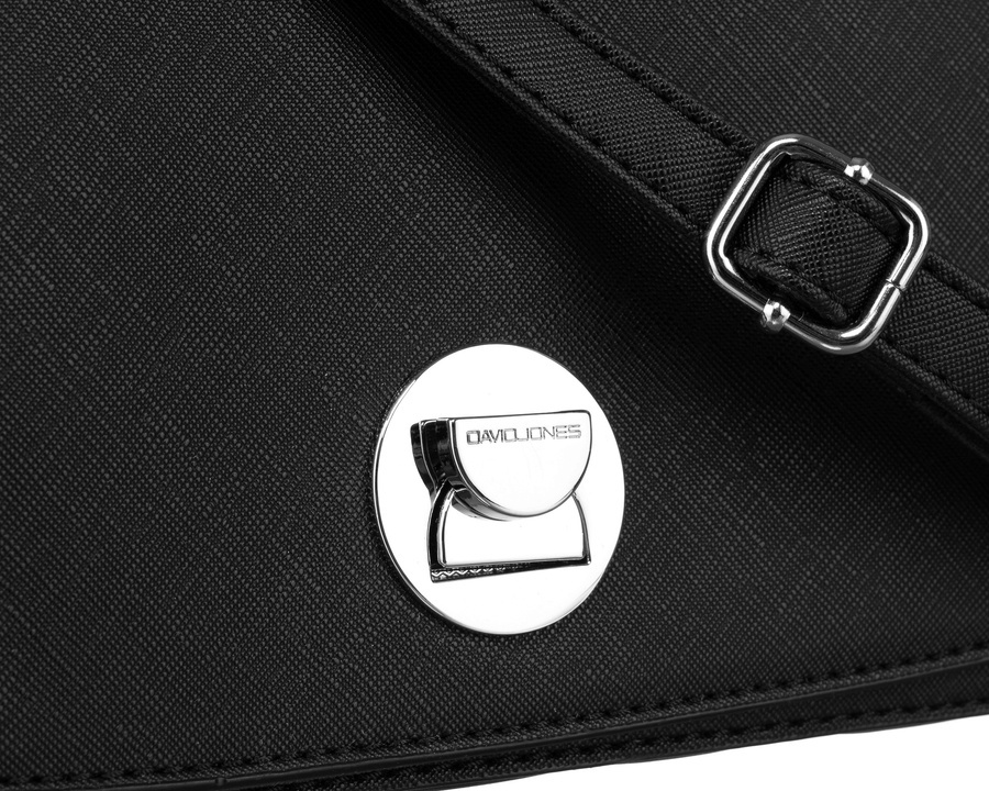 Elegante schwarze Crossbody-Handtasche mit gesteppter Seitenpartie - David Jones – Bild 9