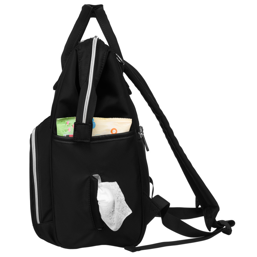 Schwarzer Rucksack aus Polyester mit Griffen zur Befestigung am Kinderwagen - Peterson – Bild 14